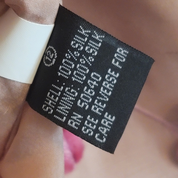 HYPE Vintage Silk Embroidered Dress Coat, Mauve/Wine/Pink, Size Large - Picture 6 of 15